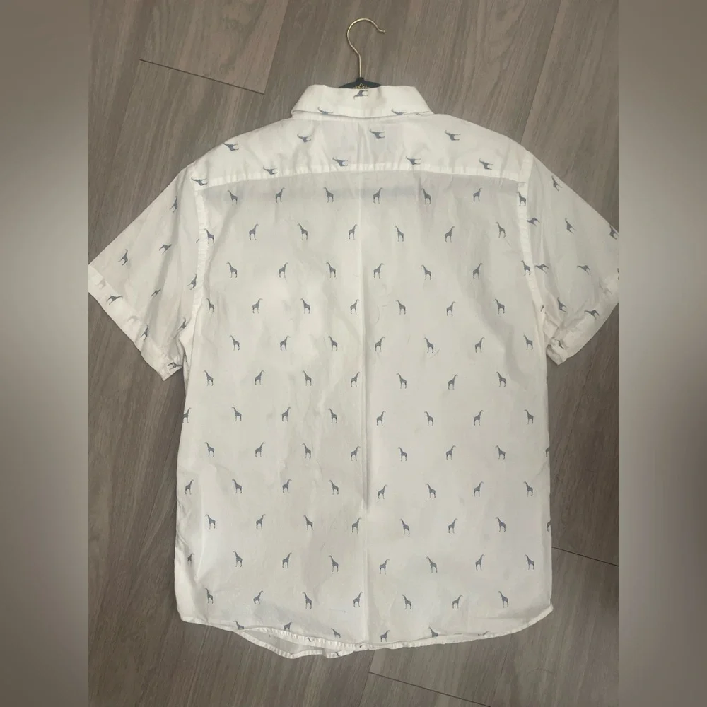 Banana Republic White Shirt with Blue Pattern